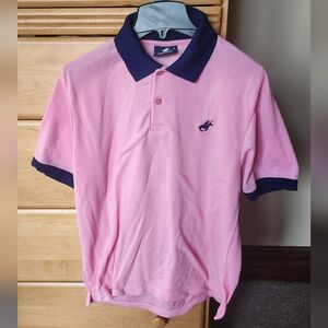 Pacific Polo Shirt Mens Large Pink Short Sleeve Adult